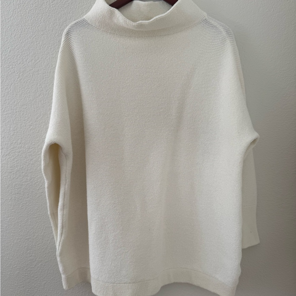 Free People Cream Cowl Neck Ottoman Slouchy Tunic Sweater - Picture 2 of 6